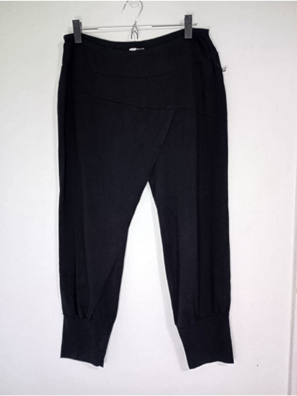 Zinni By Garnet Hill Black Knit Harem Pants M Cotton Blend Womens Confort